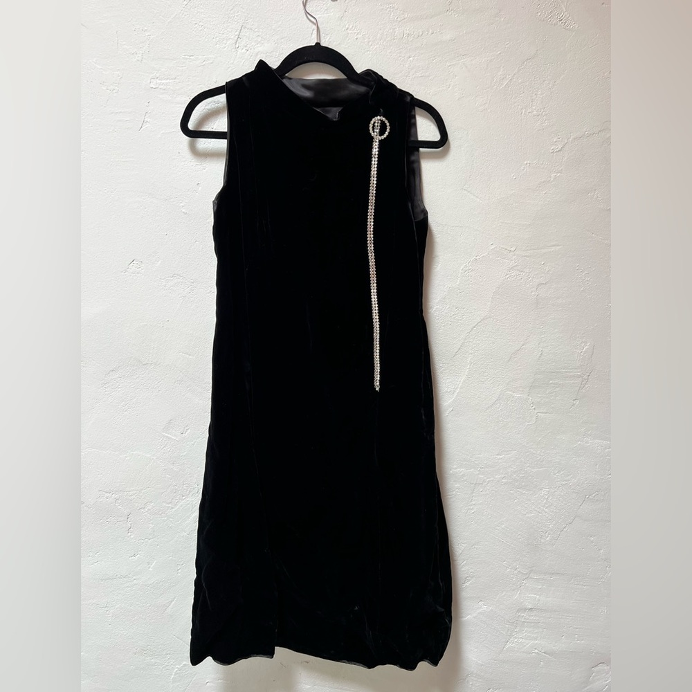 Black velvet formal dress